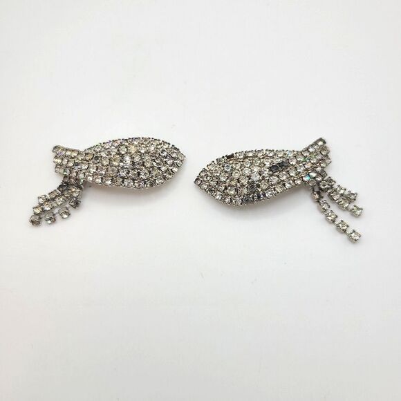 Vintage Musi Shoe Clips, Rhinestone - Picture 2 of 7